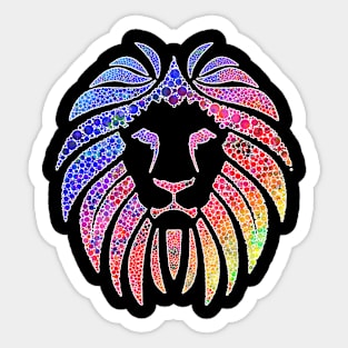 Rainbow Lion Pride Black Big Logo Sticker